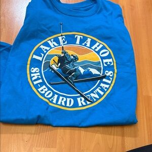 Lake Tahoe Ski-Board Rentals Short Sleeve Tee - Blue